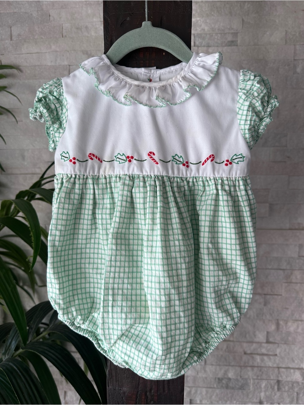 Proper Peony Baby Girls Green Whistler Holly Christmas Holiday Bubble Size 18M